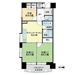ライオンズマンション晩翠通 3DKの間取図画像