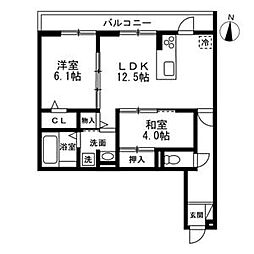 Noble raffiner 元町/ノーブルラフィネ元町(浦和区元町1丁目PJ) 2LDKの間取図画像