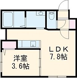 恵庭市相生町新築RCマンション 1LDKの間取図画像