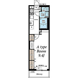 SAnA長町南 1Kの間取図画像