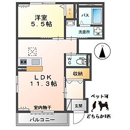 リバティー 1LDKの間取図画像
