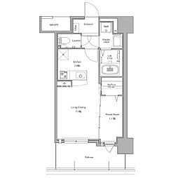 ネストピア博多グランドステージ3 1LDKの間取図画像