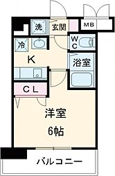 ウォームスビル神戸元町JP 1Kの間取図画像