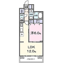 ベルアージュ 1LDKの間取図画像