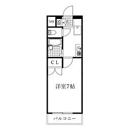 ベルコモンズ池見 1Kの間取図画像
