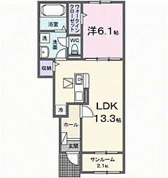 カルムメゾン 1LDKの間取図画像