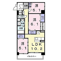 ソル・レヴァンテ 3LDKの間取図画像
