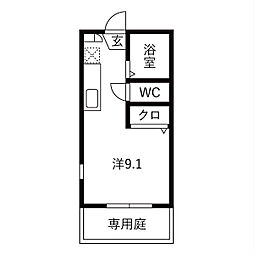 フレグランス荒池 ワンルームの間取図画像