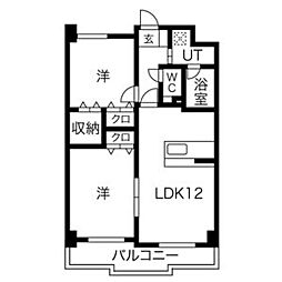 ヴィラ・ヴェール 2LDKの間取図画像
