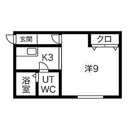 ポプリ末広1丁目A 1Kの間取図画像