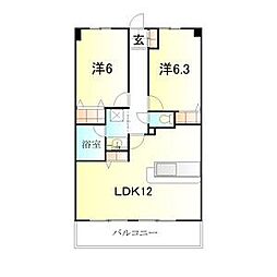 ヴェルドミール・A 2LDKの間取図画像