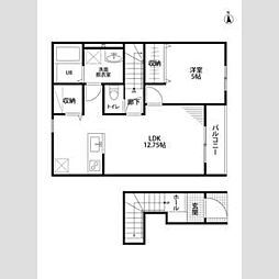 リーブルファイン木曽川町 1LDKの間取図画像