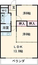 リパルティーレ伊賀 2LDKの間取図画像