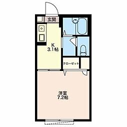 ラグーナヒル 1Kの間取図画像