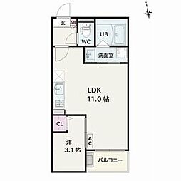 Jack shimoshigeharaI 1LDKの間取図画像