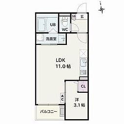 Jack shimoshigeharaI 1LDKの間取図画像