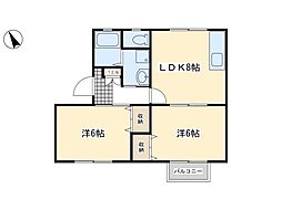 フォーレストナカオ 2DKの間取図画像