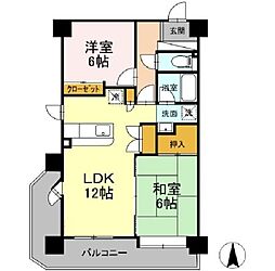 サンライトヒルズ広川 2LDKの間取図画像