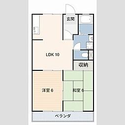 リバティーはやのB 2LDKの間取図画像