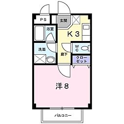 パークハイム大丸F 1Kの間取図画像