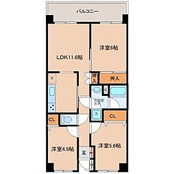 昭和マンション古川南 3LDKの間取図画像