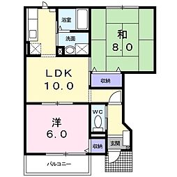 ガーデンパレスK 2LDKの間取図画像