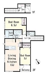 鎌倉 花冠 2LDKの間取図画像