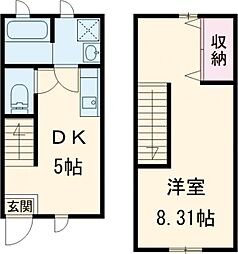 パルSentosa輝C 1Kの間取図画像