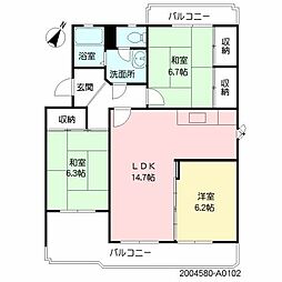 グランピア水上2 3LDKの間取図画像