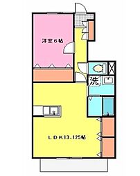 メモリーハイツ 1LDKの間取図画像
