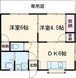 グリーンコーポ 2DKの間取図画像