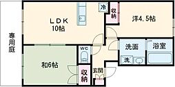 シャトレーヴェールA棟 2LDKの間取図画像