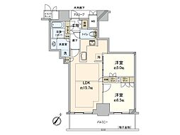 ジオタワー大阪十三 2LDKの間取図画像
