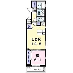 GrandRaffine 1LDKの間取図画像