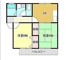 エーデルハイムエヒメ 2DKの間取図画像