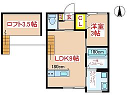 LUCE 1LDKの間取図画像
