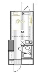 メゾン・元横山 ワンルームの間取図画像