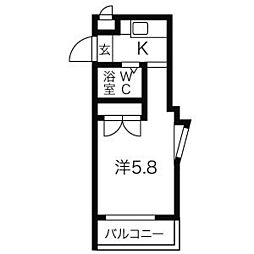 ジョイフル一社 ワンルームの間取図画像