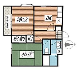 アルカディアEZ 2DKの間取図画像
