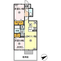 D-ROOM N.T 2LDKの間取図画像
