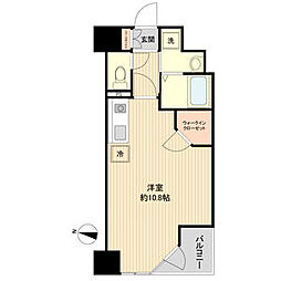HF晩翠通レジデンス ワンルームの間取図画像