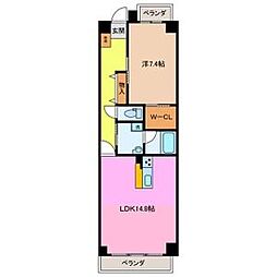 M'smansion 1LDKの間取図画像