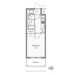 フィットエル森下 1Kの間取図画像