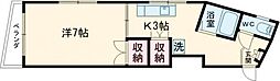 スカイパレス介良 1Kの間取図画像