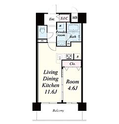 ブルフォルトゥーナ扇町 1LDKの間取図画像