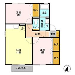 ウィルモアefuA 2LDKの間取図画像
