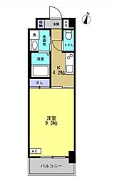 トレステーラ住吉町 1Kの間取図画像