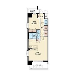 スプランディッド福島WEST 1LDKの間取図画像