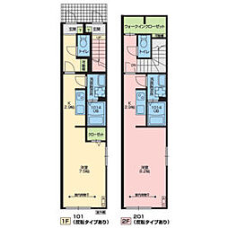 ルミエール方木田 1Kの間取図画像