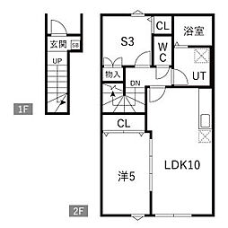 EQUUS C棟 1SLDKの間取図画像